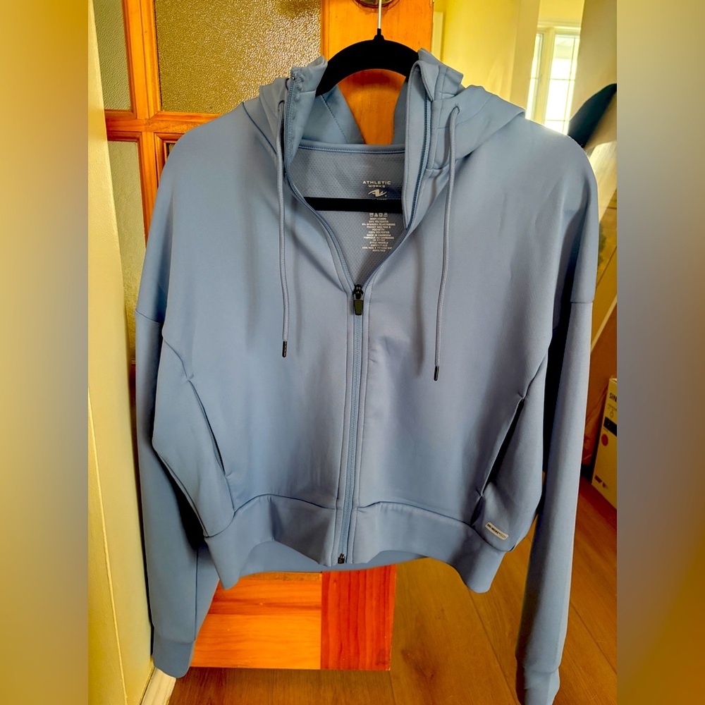 Women's Athletic Works Dri-Fit Blue Zip-Up Hoodie Size Small